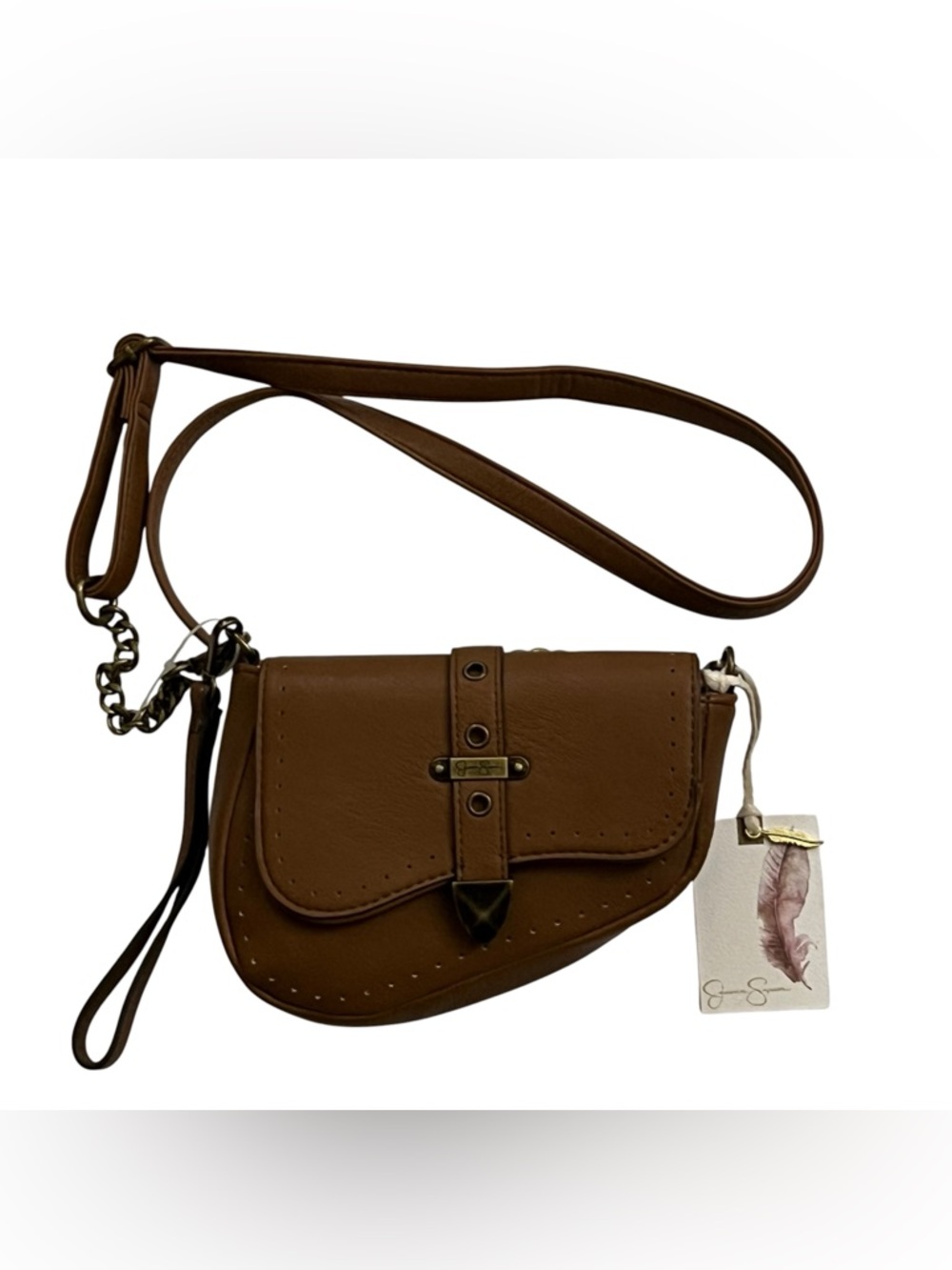 Jessica Simpson Brown Crossbody Saddle Bag